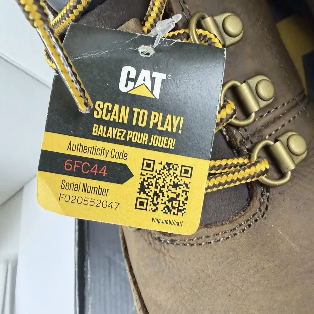 Cat Footwear Men's Outline Soft ToeWork Boot Size 10 Medium Seal Brown New